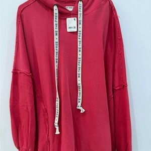 NWT We The Free Red Hoodie with Branded Drawstrings